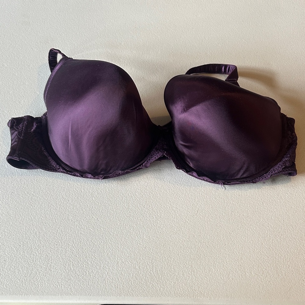 Luxurious Satin Women's Bra in Deep Purple